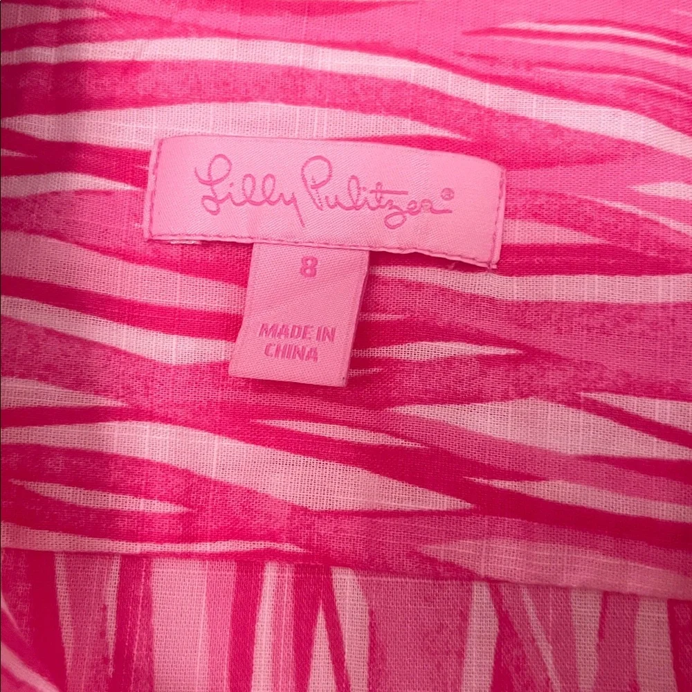 Lilly Pulitzer Pink and White Button Down Shirt - Picture 3 of 3